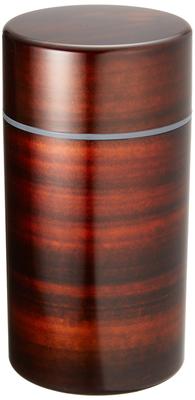 Tatsumiya Tea Cherry Wood 56701 Caddy, Round, Grain, Large,