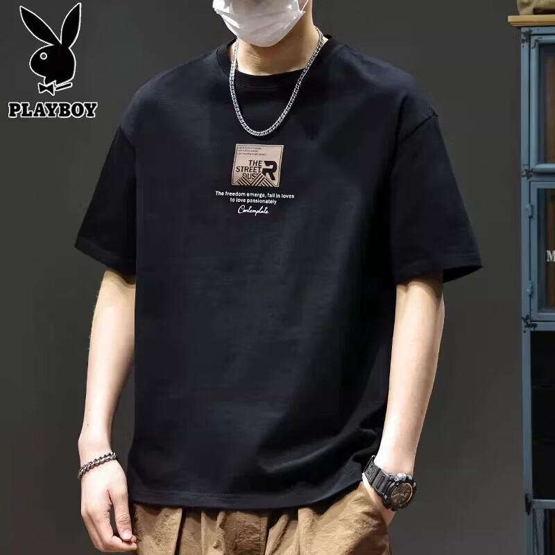 

PLAYBOY Men s Loose Fit Cotton Short Sleeve T-Shirt 3XL