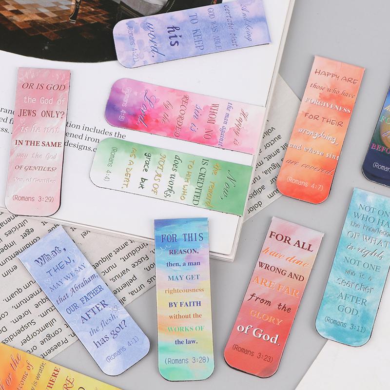 12Pcs Aesthetic Motivational Bible Quotes Paper Bookmarks Diy Students Readers Page Markers Library Office Page Marking