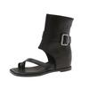 Black Fashionable Retro Square Head Wedge Sandals Women's Summer Wear 2025 New Models with Skirts, Inner Height-increasing Cool Boots