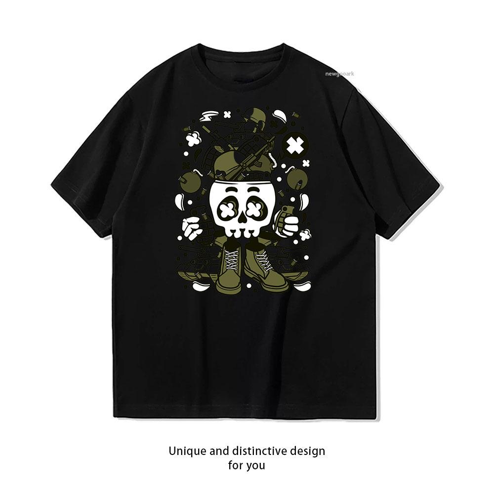 

Army of Imagination cotton T shirt Unisex Adult couple streetwealtops tee Short sleev Casual S