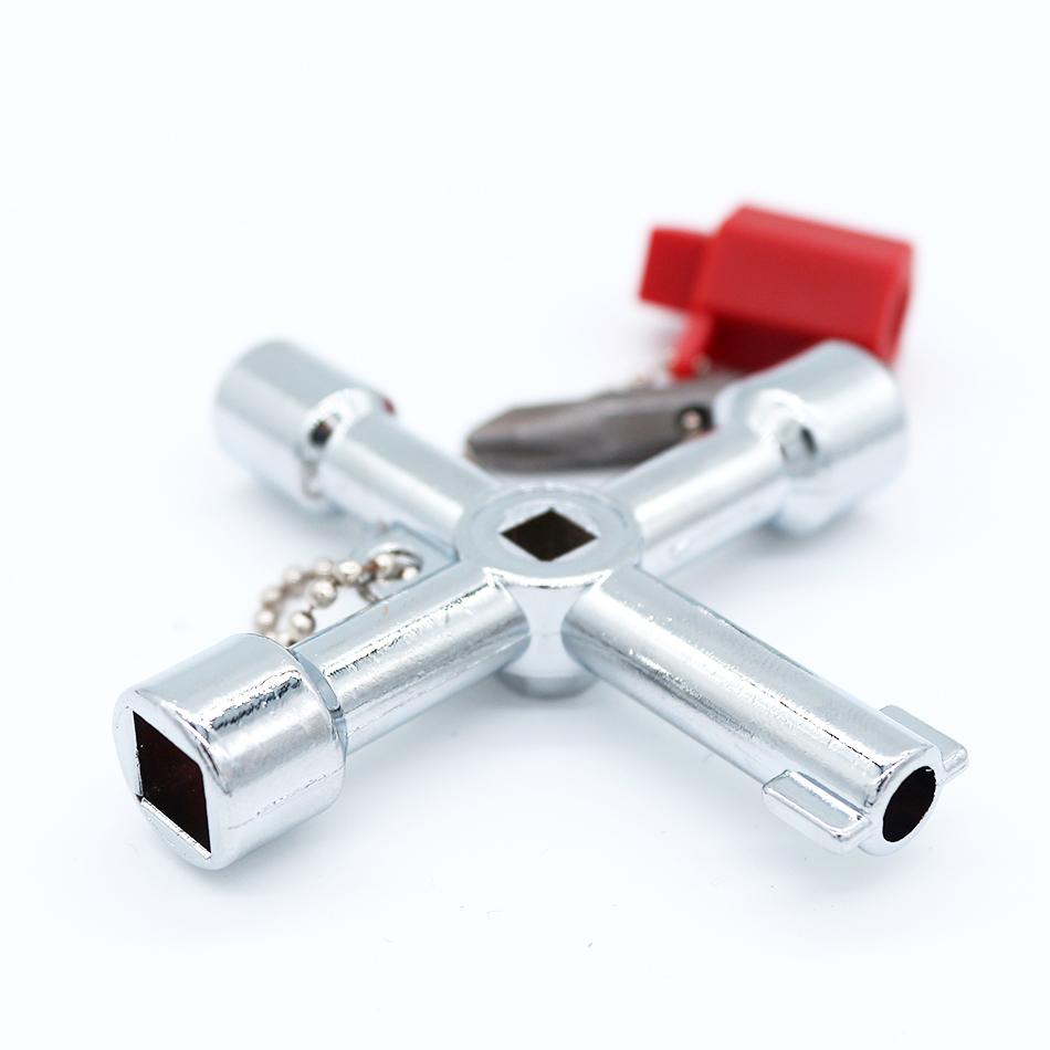 Cheie universală triunghiulară multifuncțională în 4 moduri Cheie cheie instalator Triunghi pentru dulapuri contoare electrice de gaz Sângerare