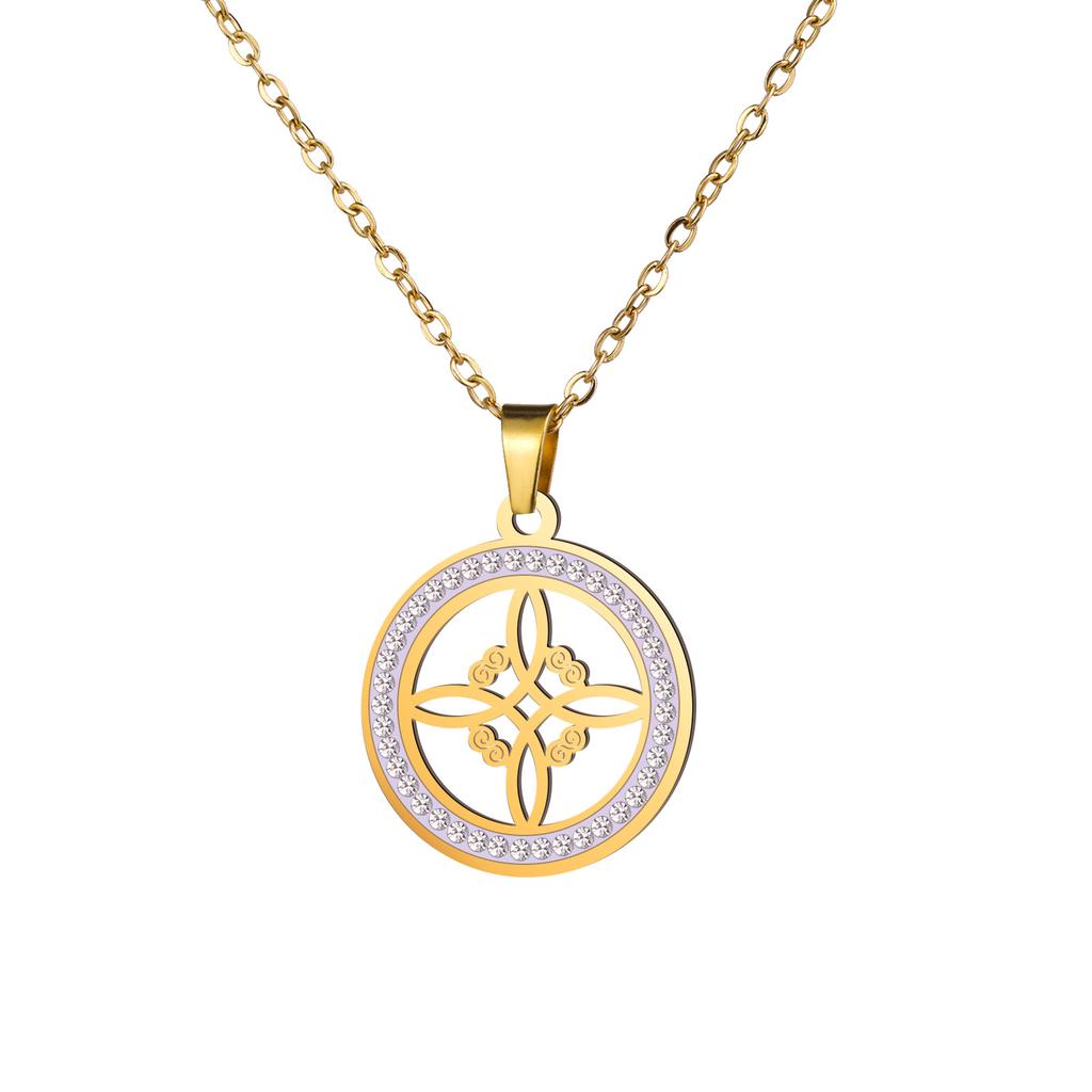 Single Layer Witch Knot Pendant Necklace With Crystal Accents Gothic Jewelry Christmas Gift For Women