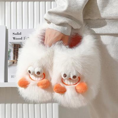 Damen Cartoon Flauschige Weiche Sohle Hausschuhe Winter Indoor Paare Baumwollhausschuhe Frau Rutschfeste Ballerinas Haus Warme Plüsch Pantoletten