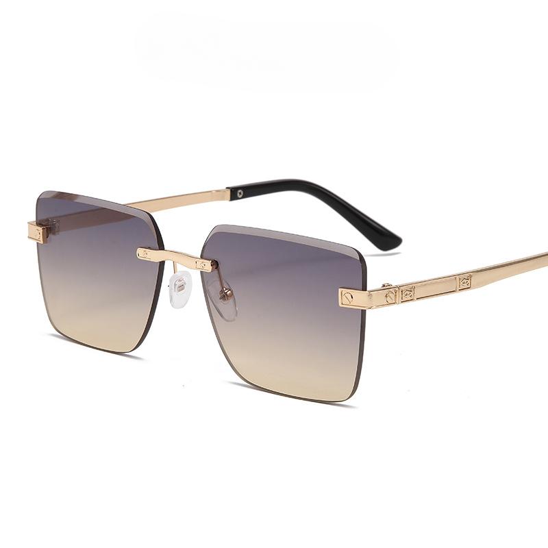 Nowe Okulary Słoneczne z Dużymi Oprawkami, Bezramkowe, Okulary Uliczne dla Celebrytów Online, Personalizowane Okulary Wysokiej Klasy.