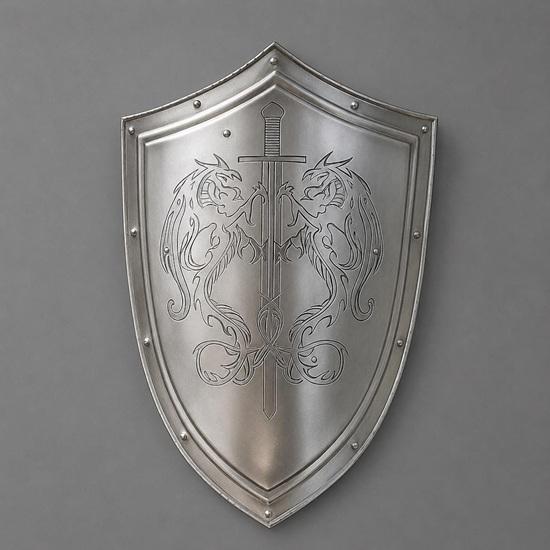 Personalized Knight Lion Shield Handcrafted Steel Medieval Armor Display