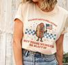 Democracy's Collapsin But These Weiners Be Slappin Vintage Cartoon Hot Dog Crew Neck Tee, Cream Fourth Of July Barbecue Casual Relaxed Fit