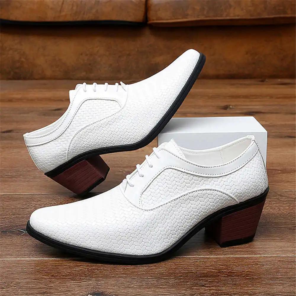 Slip Resistant Perforated White Mens Sneakers Heels Elegant Party Shoes White Shoes For Men Dress Sports Tenes