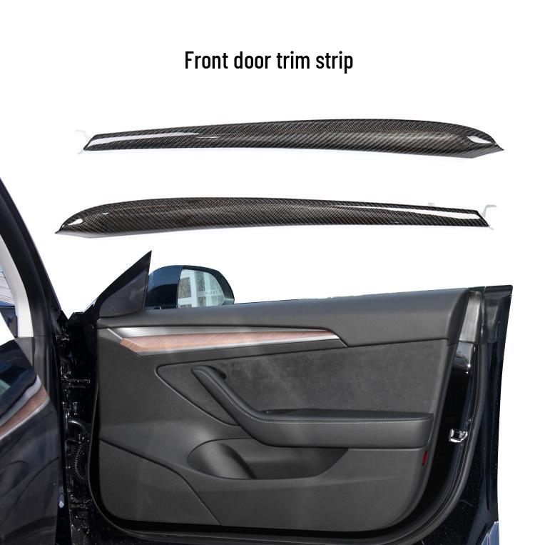 Tesla Model 3 Dashboard & Door Panel Carbon Fiber Decorative Strips
