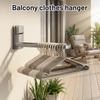 Suction Cup Balcony Clothes Hanger Storage Device No Drilling Home Multi-functional Folding Clothes Hanger Wall Storage Shelf