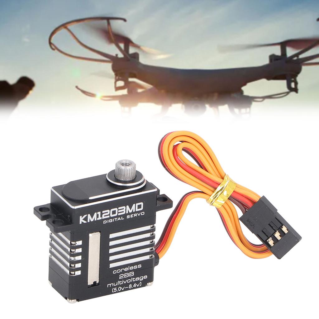 RC Servo Motor High Torque Metal Gear Low Noise with 4 Different Servo Arms Drone Servo for Fixed Wing Aircraft Airplane Toy Intelligent Robot