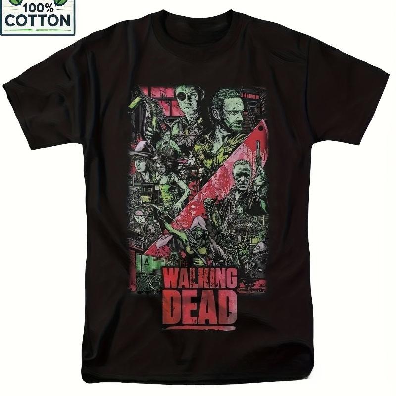 The Walking Dead AMC T-shirt Zombie Horror Propaganda Graphic Design T-shirt Vivid Retro Design Women s T-shirt XXXXL