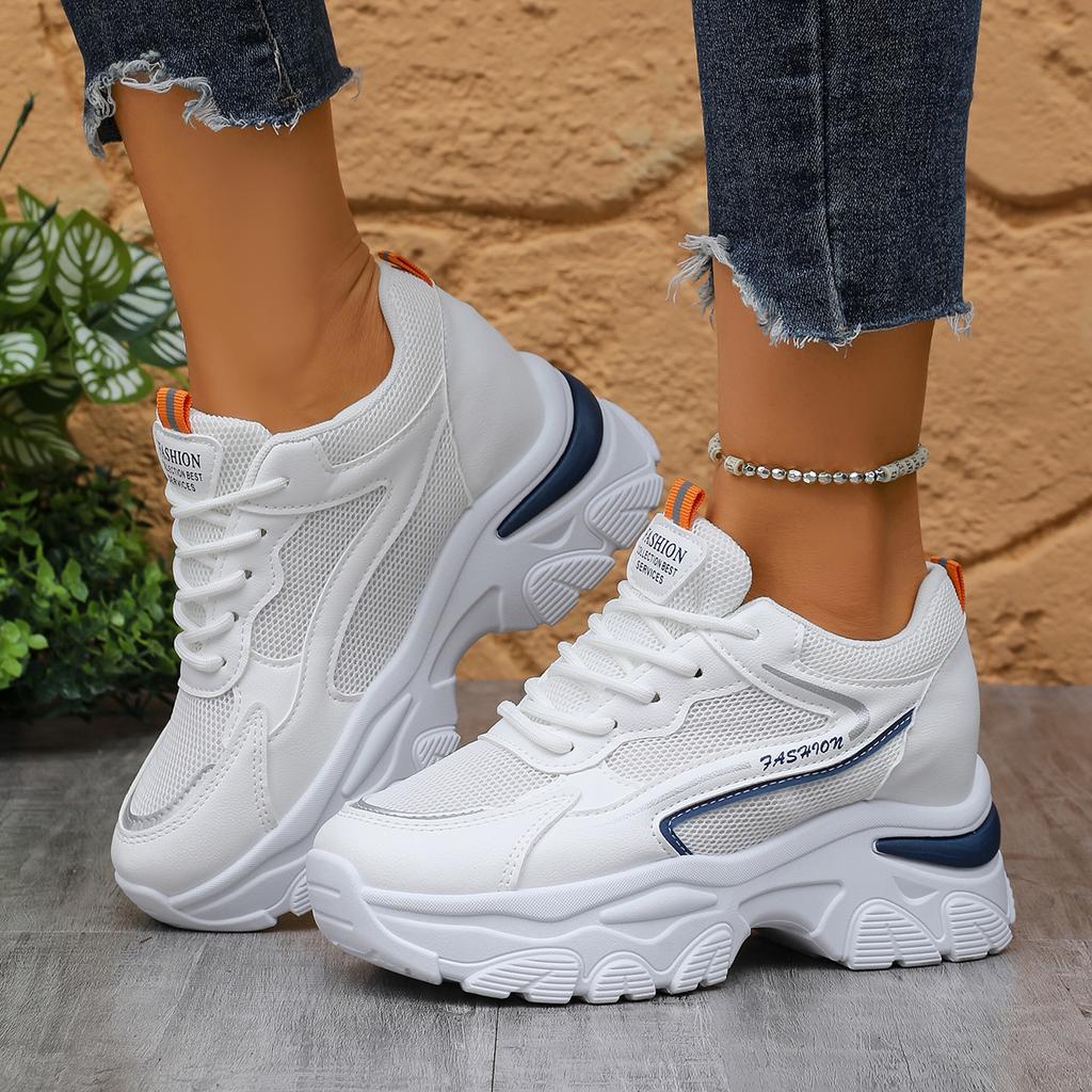 Fashion New Comfortable Thick-Soled Walking Shoes Spring/Autumn Round Head Mesh Breathable Sexy Casual Sneakers For Women