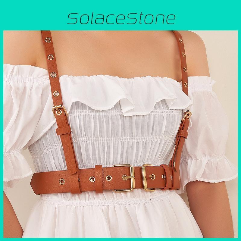 Buckle Double Fashionable And Porous Design Women Casual Shoulder Belt Strap