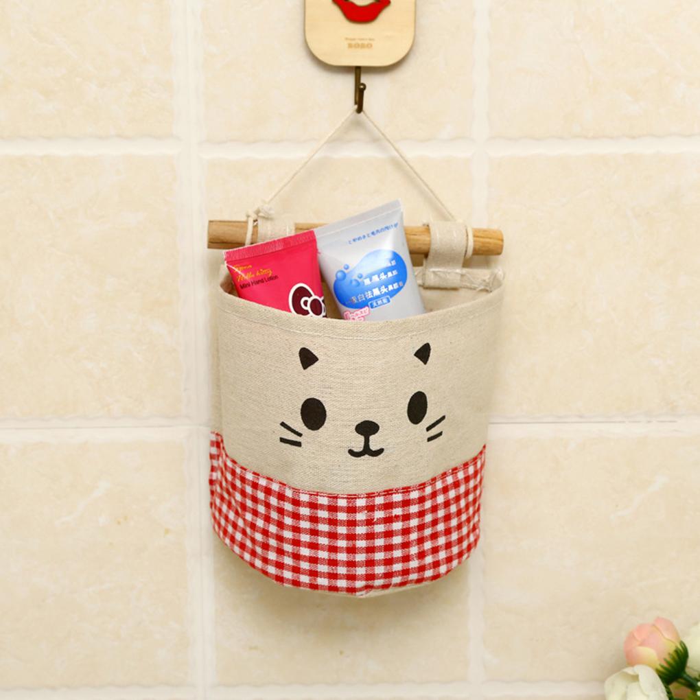 Home Hanging Storage Bag Cute Basket Container Wall Door Pocket Pouch Decoration