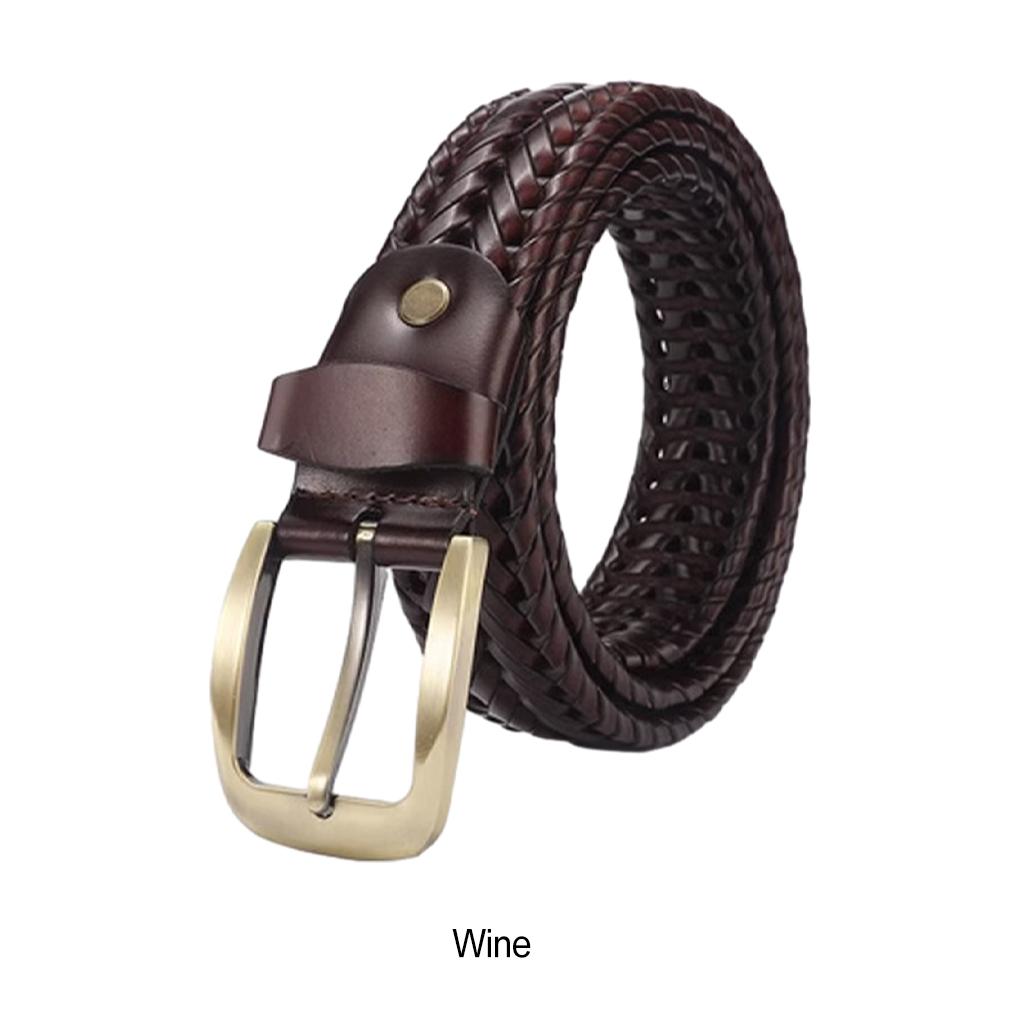 Woven Causal Leather Belt For Jeans Pants Match For Any Outfit Adjustable Woven Elegant And Attractive Premium Leather, Black