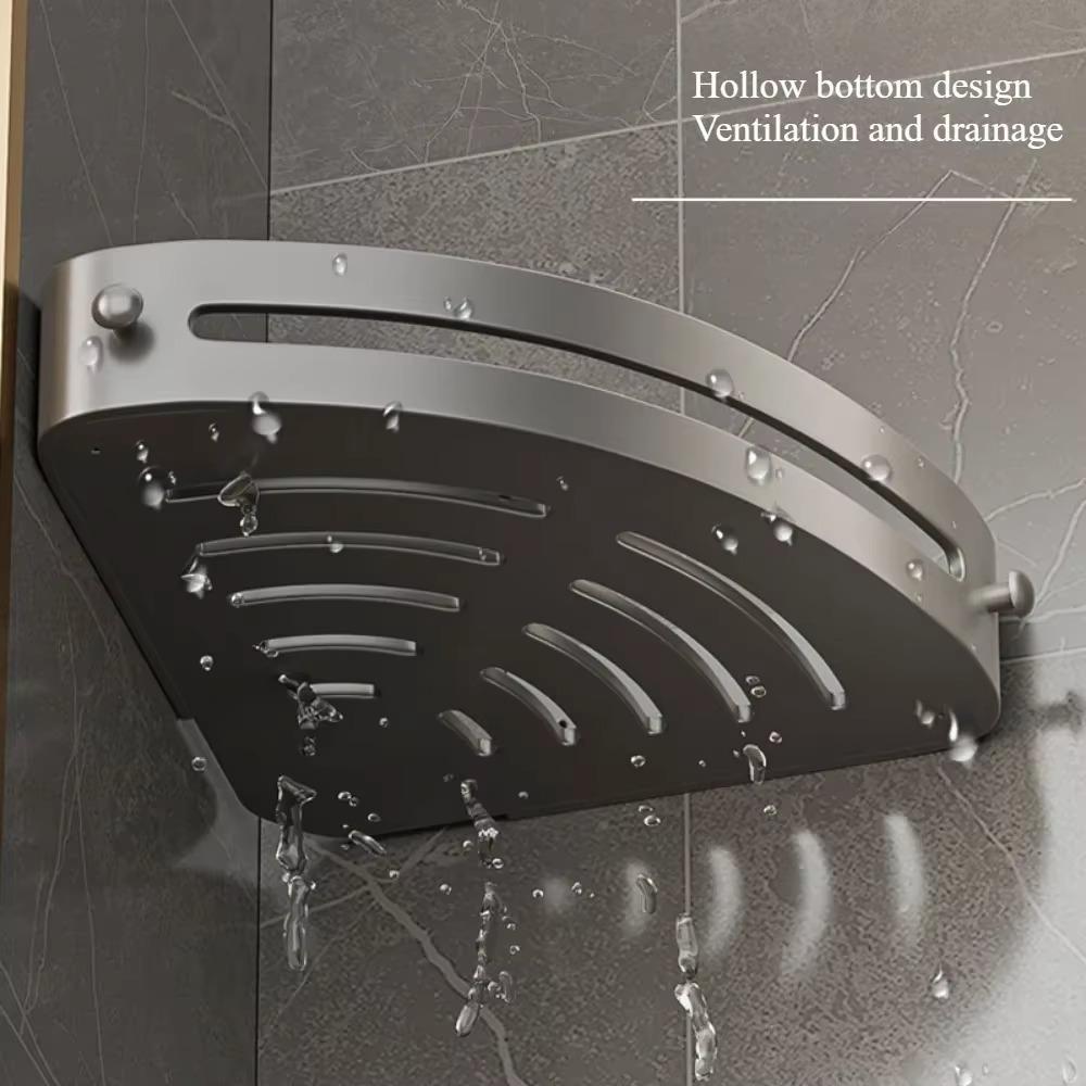 Bathroom Triangle Storage Rack With Hook Bathroom Cosmetic Storage Racks Wall Mounted Toilet Storting Rack Corner Shower Shelf Premium Quality