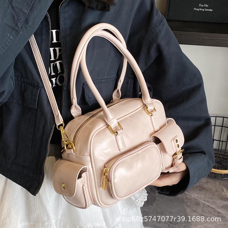 Douyin Live Broadcast Spring and Summer Super Fire Small Bag Women's Multi-pocket Shoulder Messenger Bag High-end Portable Bowling Bag