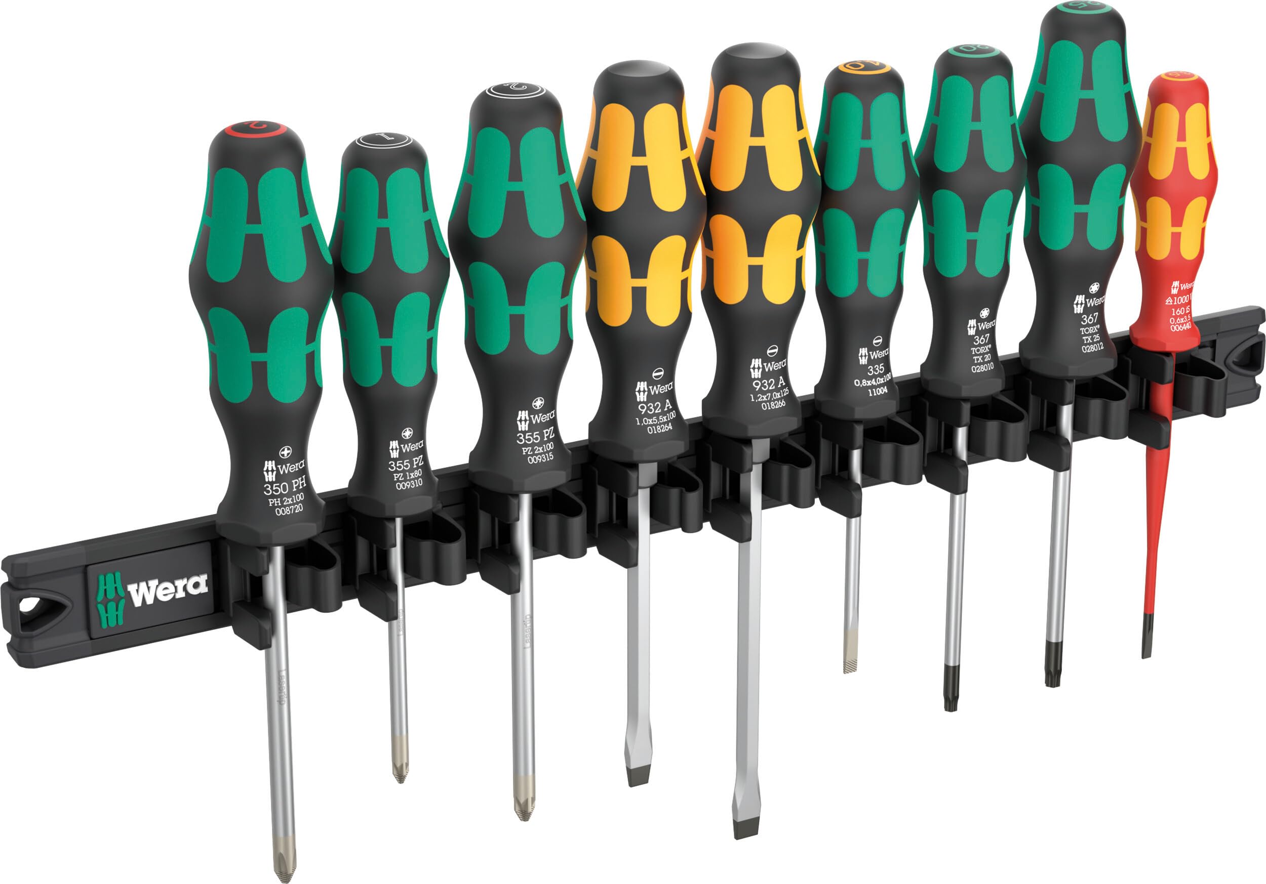

WERA Craftform Handle Screwdriver Set with Magnetic Rail 9-Piece (Product Code 051012) чёрный