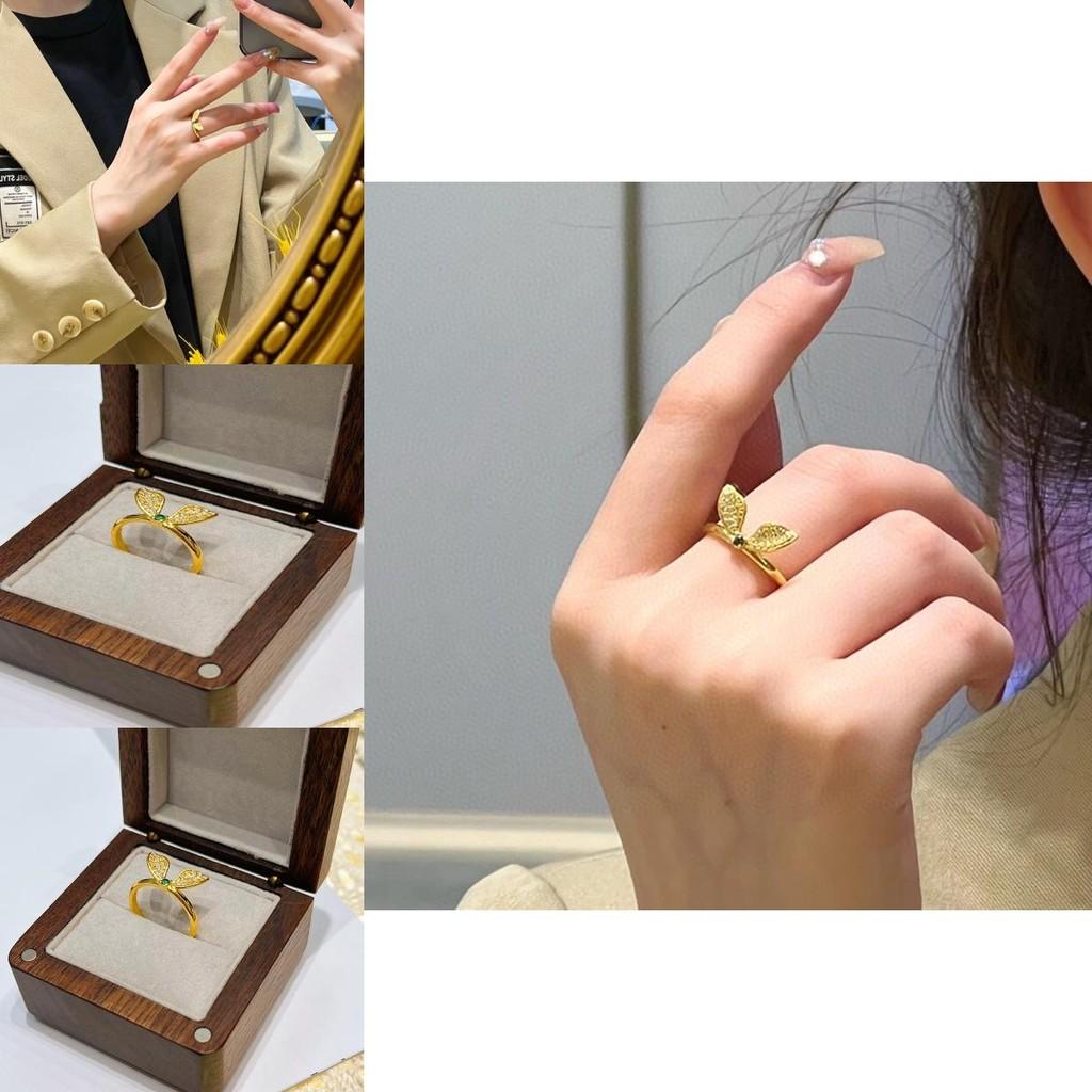 Cute And Chic Rabbit Ear Open Ring Ideal Gift For Rabbit Year Stylish Fashion Accessory