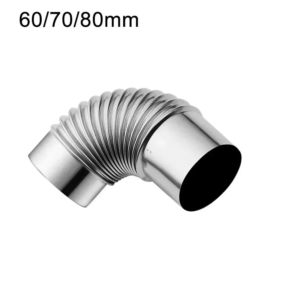 1Pz 60/70/80mm Acciaio Inossidabile Gomito a 90 Gradi Tubo Fumo Curva 90° Stufa Multi Canale Tubo Esterno Curva 90° Multi Curva 90° Mult