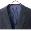 Durban wool Check Pattern tailored jacket 42 Navy x gray Lined Men's Used