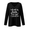 Women's Casual V-Neck Long-Sleeve Printed Letter Sweatshirt