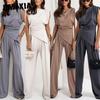 Women's Fashion Casual Solid Color Print Sleevelessk Pants Suits