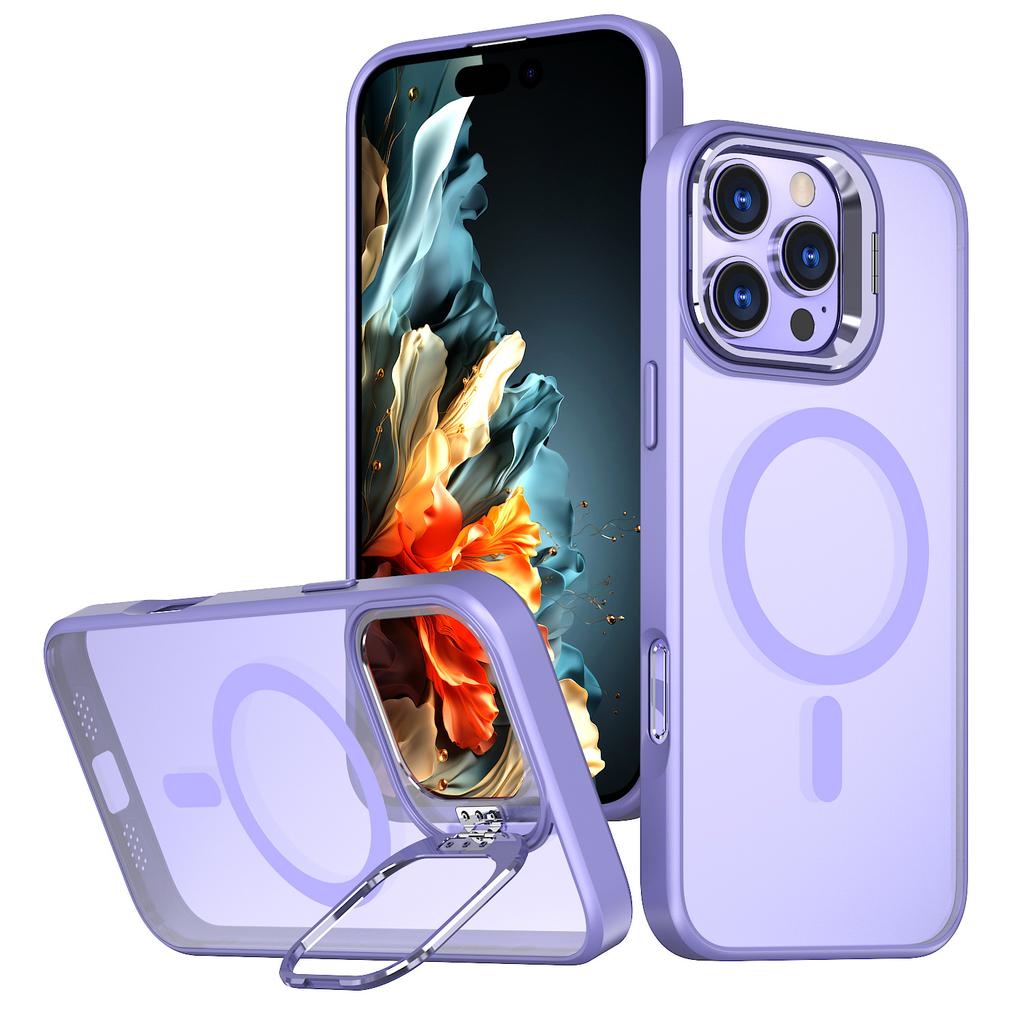 Applicable to Apple 17 transparent skin feeling mobile phone case, lens frame all-inclusive hidden bracket iPhone17pm magnetic case