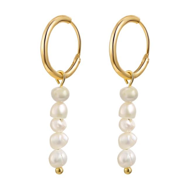 

17 км винтажные 1 пара/компл. золотые металлические серьги-кольца для женщин, модные многослойные серьги с металлическим жемчугом, ювелирные изделия Brincos