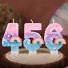Rainbow Numbers Birthday Candles Cake Party Decoration Birthday Handmade Candles 0-9