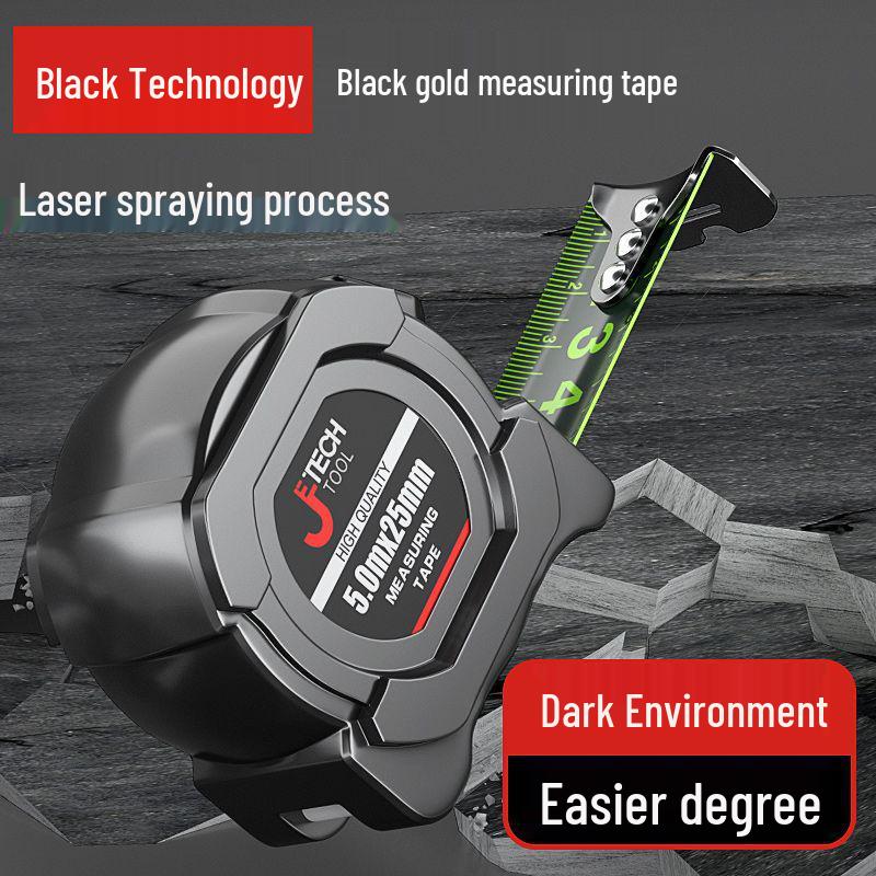 High-Precision Fluorescent Self-Locking Steel Tape Measure – 5m, 7.5m, 10m, Thickened & Wear-Resistant
