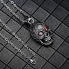 Gotische Hohl-Anhänger-Halskette Augen Rubin Edelstahl Herren Acsergery Silber Geschenk