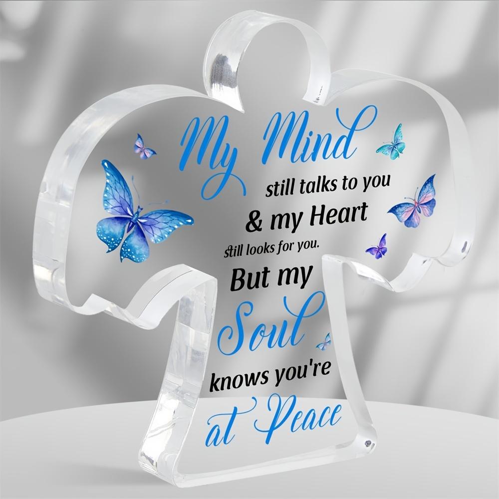 

Angel Acrylic Condolence Sign with Heartfelt Memorial Message - Sympathetic Bereavement Gift for Loss of Loved One, Clear Tabletop Decor 10*10cm