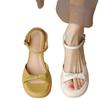 French Not Tired Feet Sandals Women's New Spring and Summer Fashion Outer Wear Thick Sole with Skirt Word Belt Roman Shoes Women
