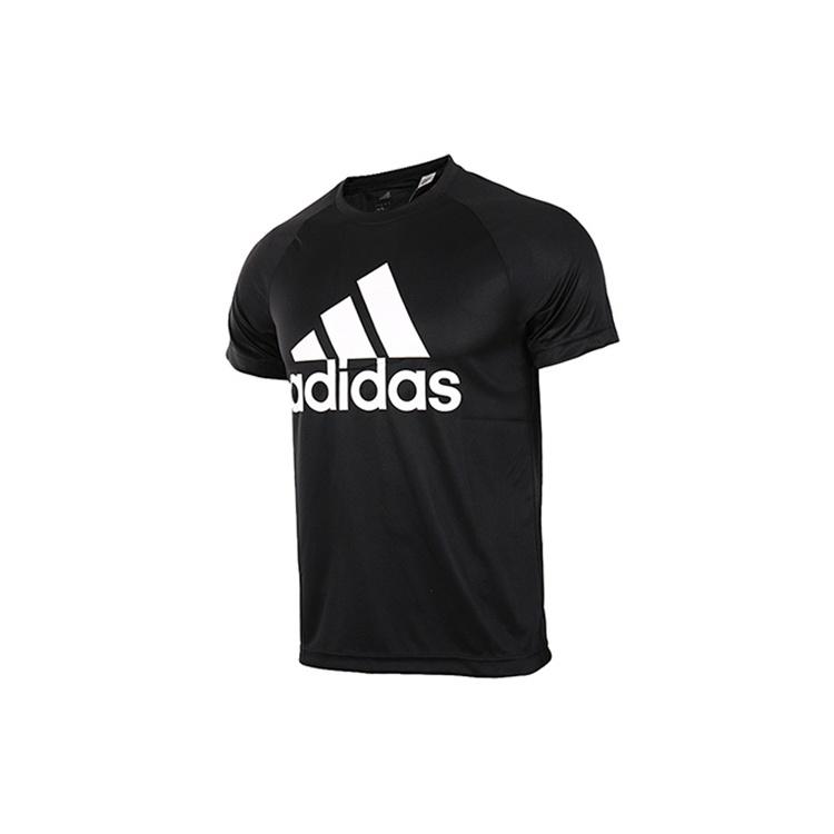 adidas D2M Tee Logo Printing Casual Sports Black Men s BK0937 S