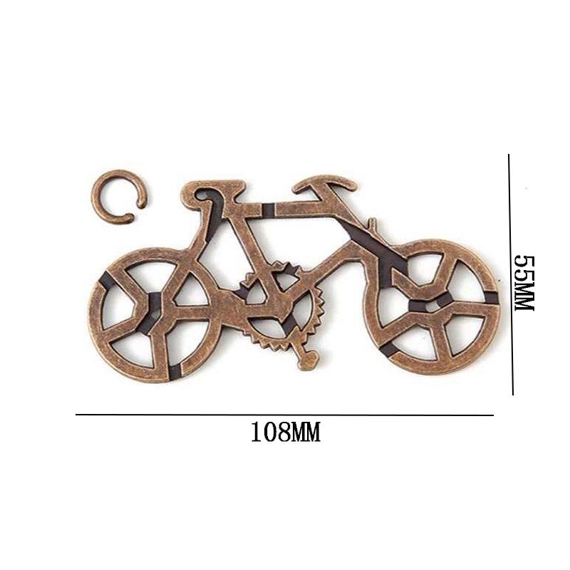 

Bicycle Metal Puzzle Brain Teaser IQ Test Toys Educational Mind Games Disentanglement Magic Trick Novelty Gifts For Kids Adults