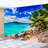 Beach Sunset Landscape Tapestry Wall Hanging Coconut Tree Printed Wall Art Hotel Room Decoration Items Aesthetic Dorm Home Decor
