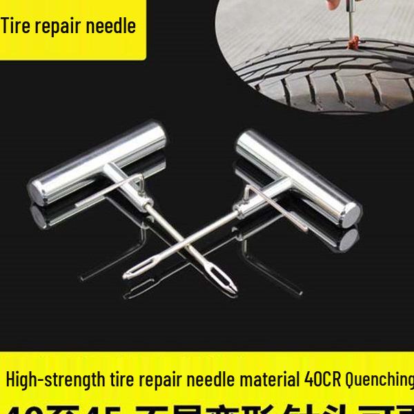Quick Fix Car & Electric Tire Repair Kit: Metal Tools & Rubber Strips