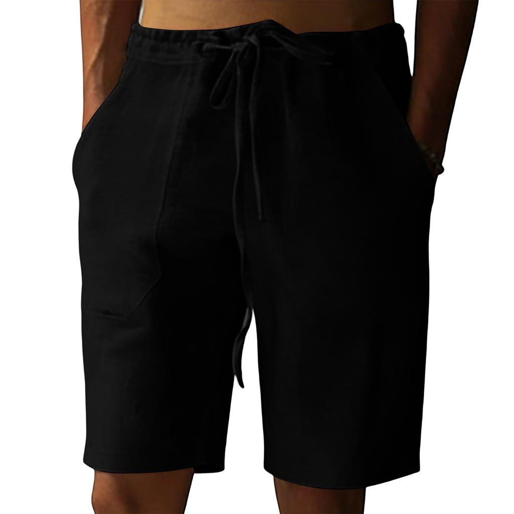 Men's Cotton Linen Casual Shorts Men's Fashionable Beach Shorts
