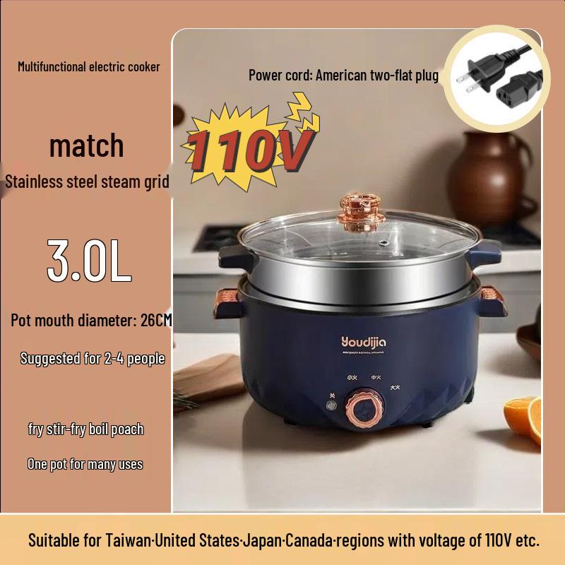 110V Multifunktions-Elektrokocher für den Heim- und Wohnheimgebrauch in Hongkong, Japan, Taiwan, USA und Südkorea