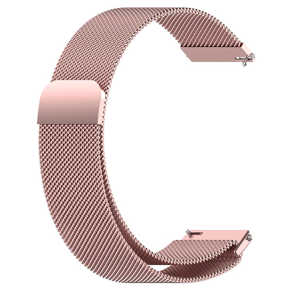 

18mm Replacement Metal Watch Strap Breathable Milanese Smartwatch Wrist Band Rose Pink