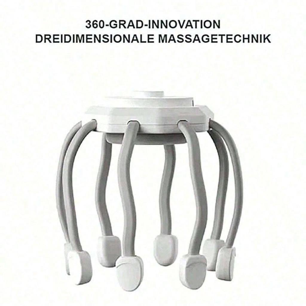 Masáž hlavy Masážér vlasové pokožky Drbátko na hlavu Dárek 8 Vibračních kontaktů 360 Stupňů 3 Režimy Drápky pro masáž pokožky hlavy Pro hluboký spánek