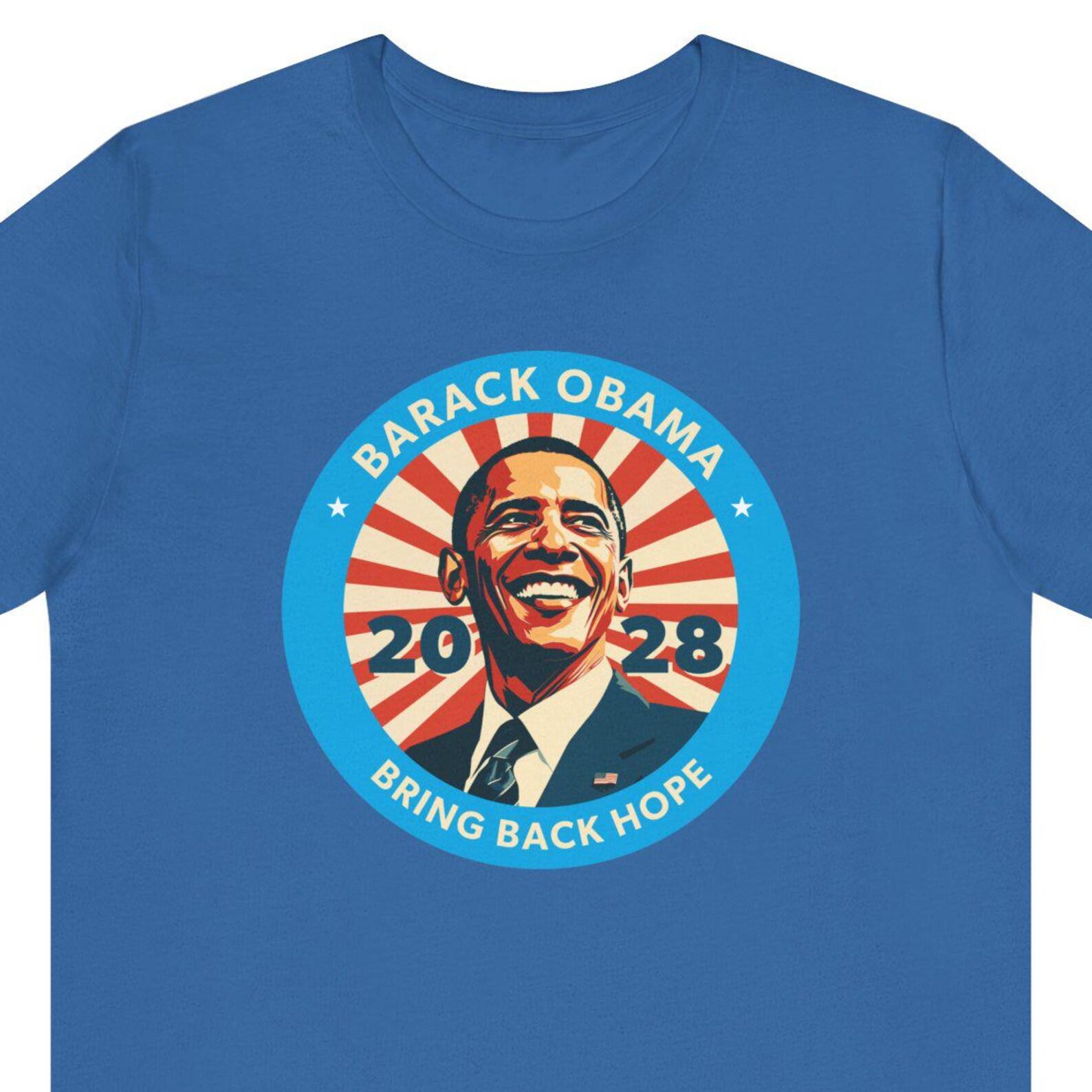 Barack Obama 2028 unisex t-shirt, Obama For President 2028, Bring Back Hope tee, President Obama Illustration, Progressive Hope 3XL