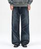 DECET Pached Rivet Wide Jeans Dcpt050Dbluea