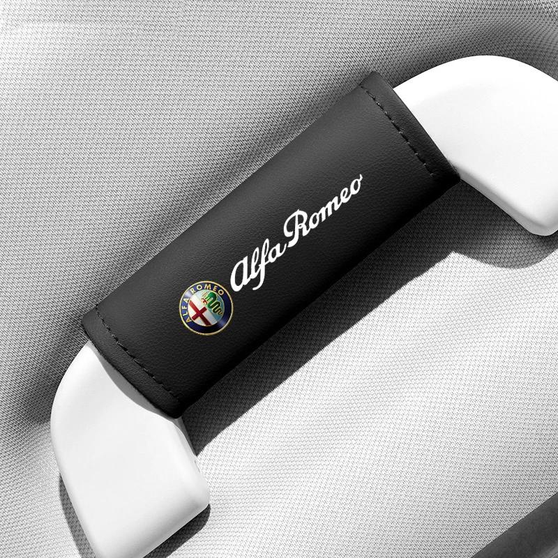 

Car Stickers For Alfa Romeo For Alfa Romeo Giulia Stelvio Giulietta 156 159 147 Mito Leather Car Roof Armrest Pull Cover Handle чёрный
