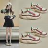 Spring White Shoes New Sports Running Female Student Height-enhancing Casual Shoes