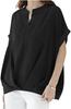 Beautiful Short Cut and M L [Lion Garden] Blouse, Sleeve, Sewn, Casual, Stylish, Top, Sexy, - XL, Women's, Black,