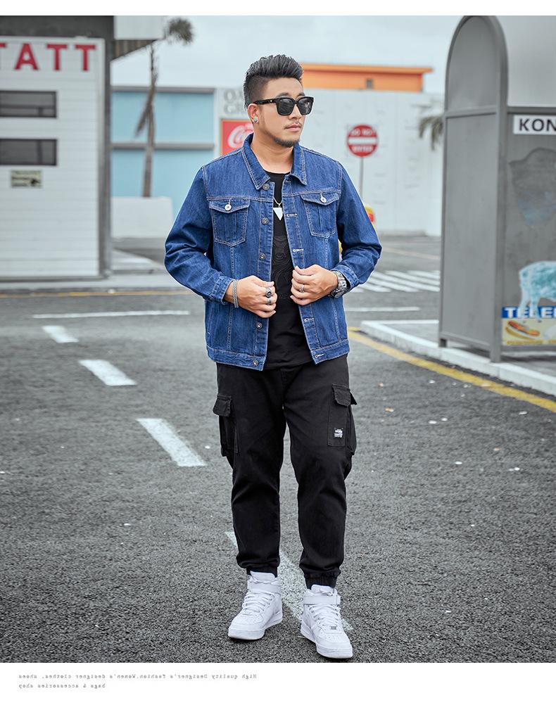 Veste en jean tendance pour homme grande taille - Manteau chemise en jean extra large pour homme - Printemps & Automne
