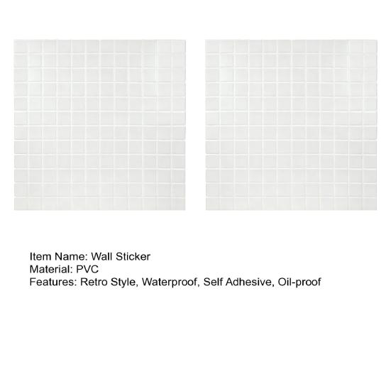 2Pcs Retro Wall Tile Stickers, 3D Self Adhesive Tile Stickers, Waterproof Wall Decal, Peel And Stick Backsplash Decals for Kitchen Bathroom Wall